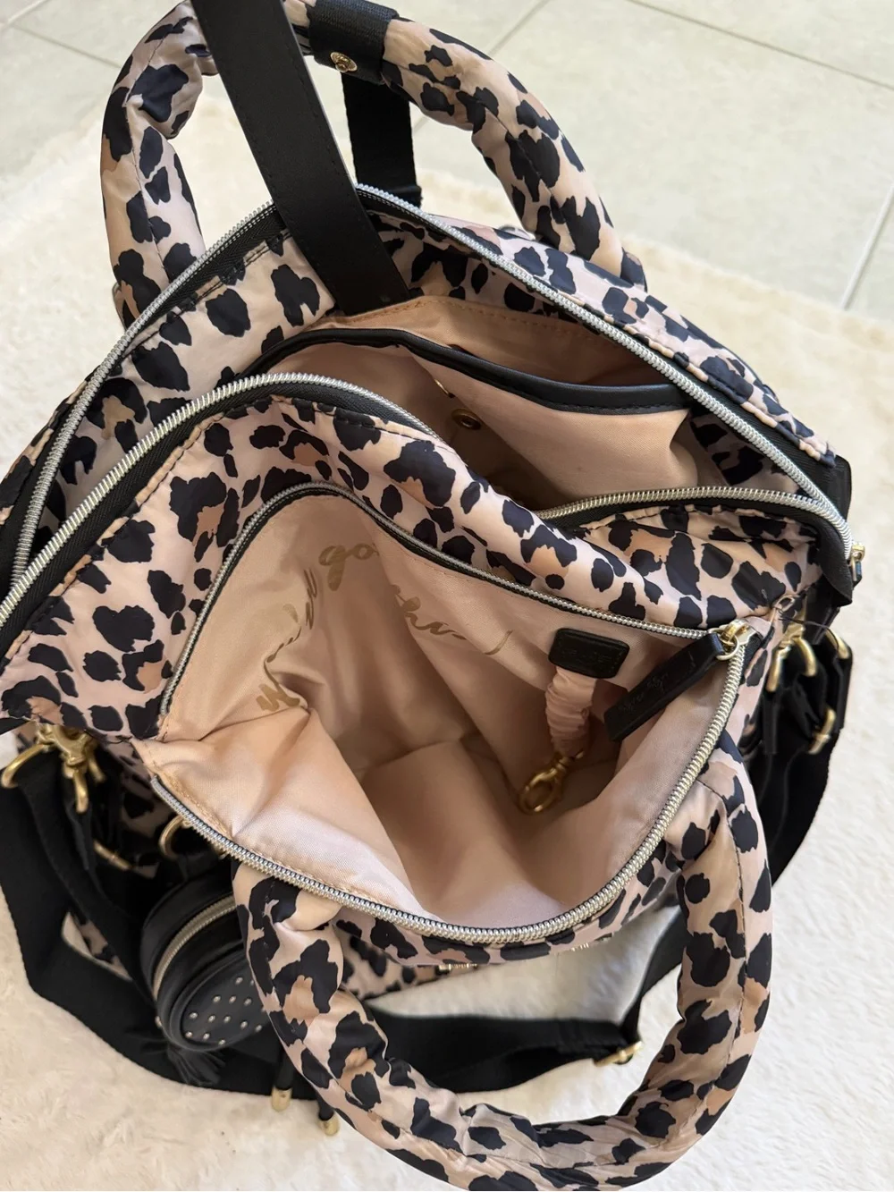Itzy Ritzy Dream Convertible Leopard Diaper Bag